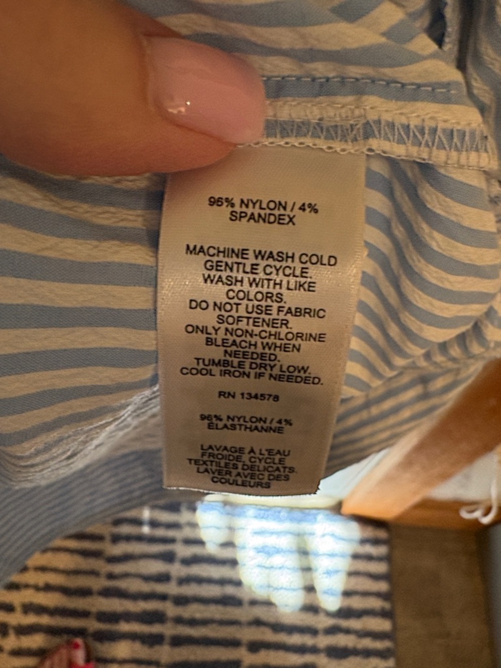 NWOT Vineyard Vines Light Blue and White Striped Midi Tie-Neck Shift Dress - Picture 3 of 5